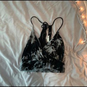 bear dance black/gray tie-dye tank